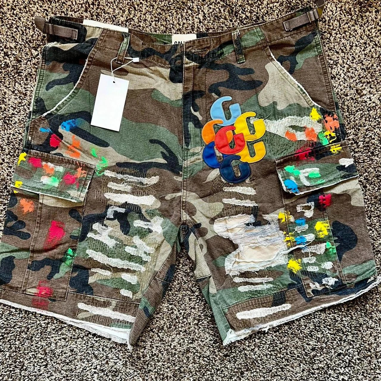 shorts gallery dept patch camo cargo